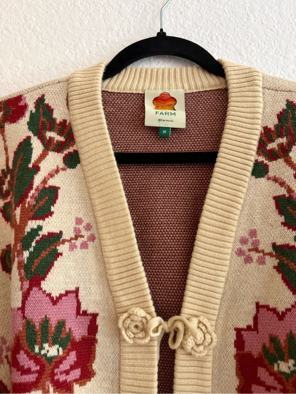 NWOT Farm Rio Ravenala Floral Knit Cardigan Sweater Medium - Picture 6 of 6